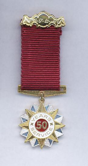 Actual 50-year Double Gold Star medal